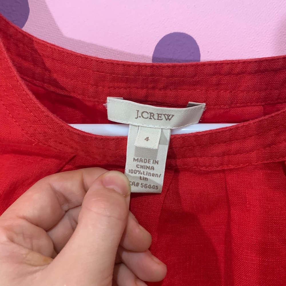 J.Crew Blouse 100% Linen